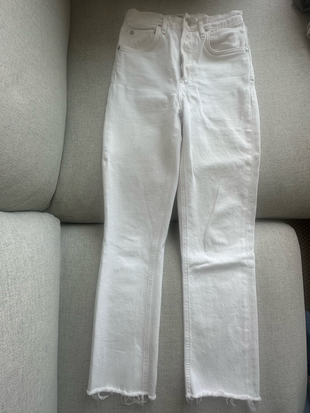 Agolde White Straight-Leg Denim Jeans Sz 24